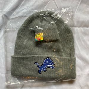 Gray Detroit Lions Logo Cuffed Knit Hat